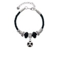 thumbnail image 2 of Delight Jewelry Silvertone Soccer ball Grandmother Celtic Knot Leather Bead Bracelet, 7"+2" Extender, 2 of 4