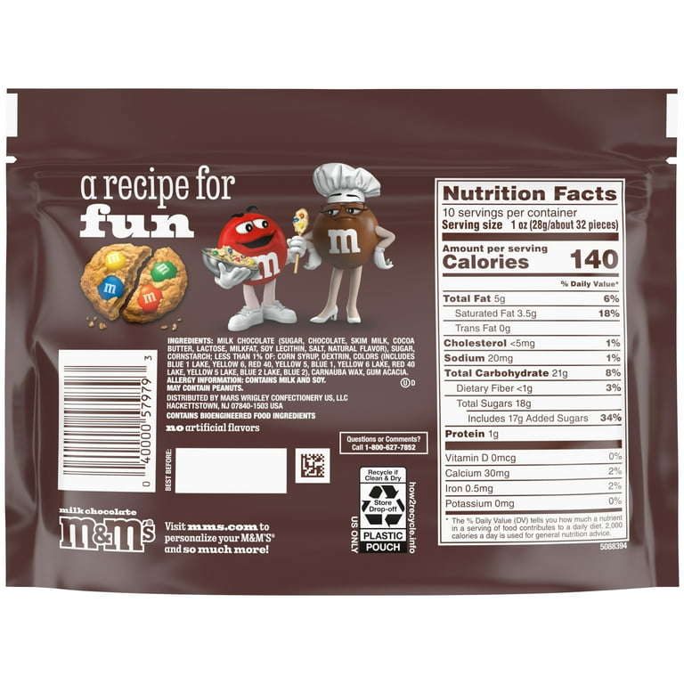 M&amp;M&rsquo;s Family Size Milk Chocolate Candy - 10 oz Resealable Bag 