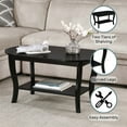 thumbnail image 4 of Convenience Concepts Classic Storage Oval Medium Density Fiberboard Coffee Table with Shelf, Black, 4 of 5