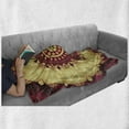 thumbnail image 6 of Purple Mandala Soft Flannel Fleece Throw Blanket, Pattern with Baroque Victorian Featured Old Fashion Effect Artwork, Cozy Plush for Indoor and Outdoor Use, 70" x 90", Maroon Yellow, by Ambesonne, 6 of 6