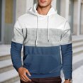 thumbnail image 2 of sususu Mens Plain Hoodies Pullover Casual Hooded Sweatshirt Long Sleeve Pullover With Color Design For Athletic Streetwear Comfortable Lightweight Hoodie,White,XXL, 2 of 7