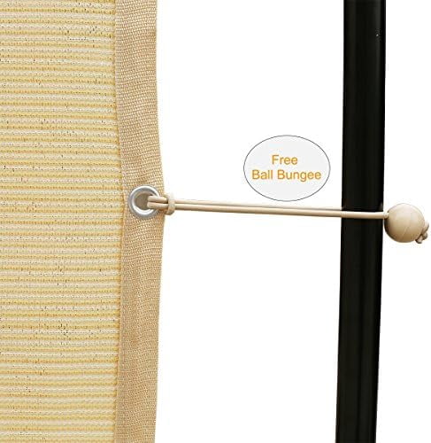 90% Shade Fabric 10x 12ft Sun Shade Cloth with Grommets for Pergola Cover Canopy Wheat, 12 Bungee Balls