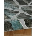 thumbnail image 3 of Linon Home Decor Elixir Area Rug Collection, Gray and Turquoise, 2' x 3', 3 of 5