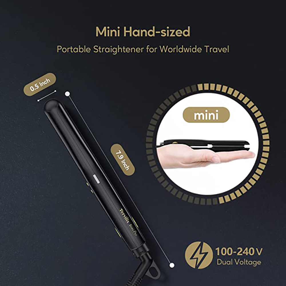 Terviiix Mini Portable Ceramic Flat Iron Hair Straightener photo 2