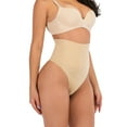 thumbnail image 5 of FANNYC Women Butt Lifter Shapewear Hi-Waist Tummy Control Panty Waist Trainer Body Shaper Sexy Thong Panty Shapewear,Black/Beige- Up To Size 3XL, 5 of 6