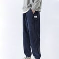 thumbnail image 2 of Hfolob Pants For Men 2023 Summer Autumn New Corduroy Solid Color Bundle Foot Simple Quality Tie String Closed Straight Tube Patch Men's Fashion Pants Outdoor Pants, 2 of 4