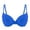 Blue, variant on Women's No Padding Underwire Bralettes Comfortable Natural Support Everyday Bras Deep V Push up Lingerie