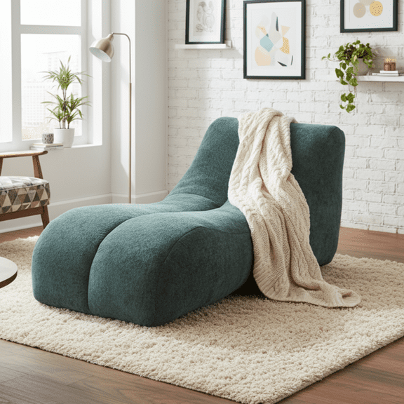 Homy Casa Lounge Chaise Sofa Chair for Adults, Foam Floor Sofa for Living Room, Bedroom & Gaming