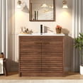 thumbnail image 2 of 36" Modern Bathroom Vanity with Sink and Faucet Combo, Double Fluted Door Vanity Set, Ceramic Integrated Basin, 6-Tier Smart Storage Organization, 2 of 11