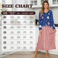 thumbnail image 7 of Xoenoiee Star American Flag Print Nightgowns for Women Button Down Long Pajama Dress Soft Full Length Sleepshirt V Neck Sleepwear House Dress, S, 7 of 7