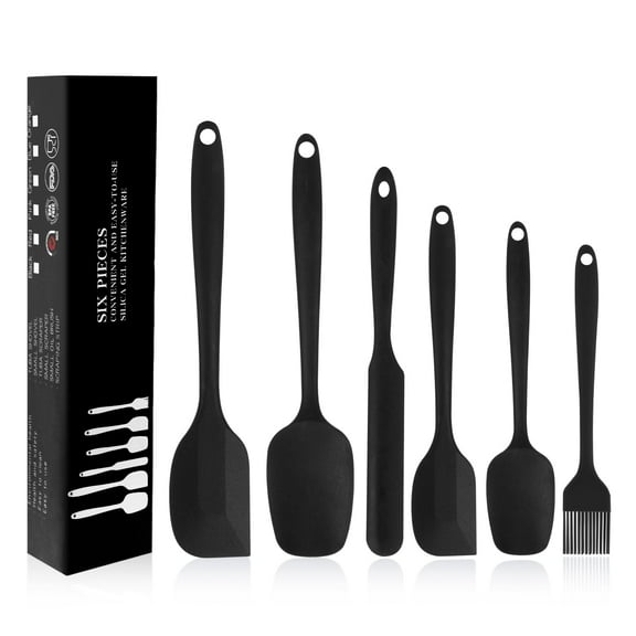 Tyethy Silicone Spatula Set of 6, Nonstick Spatula Rubber Heat Resistant Spatula Kitchen Utensil Set for Cooking Baking Mixing, BPA-Free, Dishwasher Safe