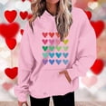 thumbnail image 2 of Plus Size Long Sleeve Hoodies for Women Fashion Crew Neck Unisex Sweatshirt with Pockets Casual Print Pullover Tops(Pink,M), 2 of 5