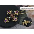 thumbnail image 5 of Women Gold Cross Antique Gorgeous Purple Rhinestones Faith Roman Catholic Victorian Saint Brooch, Purple/Gold, 5 of 6