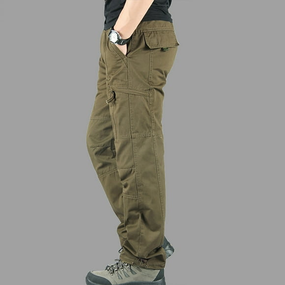 EGNMCR Men's Lightweight Pants, Cargo Pants Men, Linen Pants Men Men's Cargo Pants Slim Multi Pocket Straight Trousers Outdoor Sports Overalls Pants Men Pants