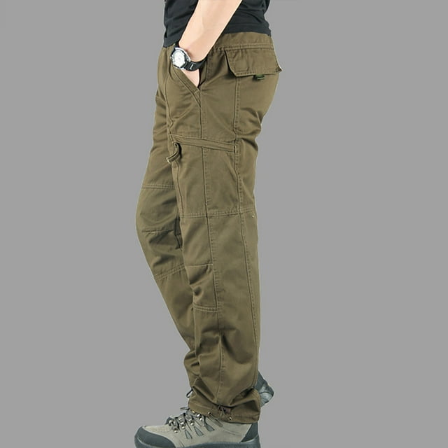 RKSTN Pantalons pour Hommes Pantalons Cargo d'Automne Coupe Ajustée Multi-Poches Pantalons Droits Pantalons de Sport Extérieurs Pantalons Amples Pantalons à Jambes Droites