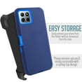 thumbnail image 3 of For Boost Celero 5G Plus (7 inch) Heavy Duty Multi Layers 360 Degree Holster Belt Clip Case Cover with Built in Screen - Blue, 3 of 9