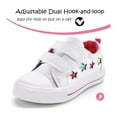 thumbnail image 3 of Bocca Kid's Walking Sneakers White Stars Girls Canvas Shoes Size 9, 3 of 5