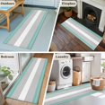 thumbnail image 6 of Turquoise Grey Stripe Area&nbsp;Rug 2x6ft Gradient Line Non-Slip&nbsp;Washable Square&nbsp;Rugs Soft Felt Indoor Floor Mat for Bedroom Kitchen Living Room Bathroom, 6 of 9