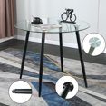 thumbnail image 3 of Dining Table Cuisine Moderne et Dining Table avec Plateau en Verre et Base en Acier Inoxydable, 3 of 6
