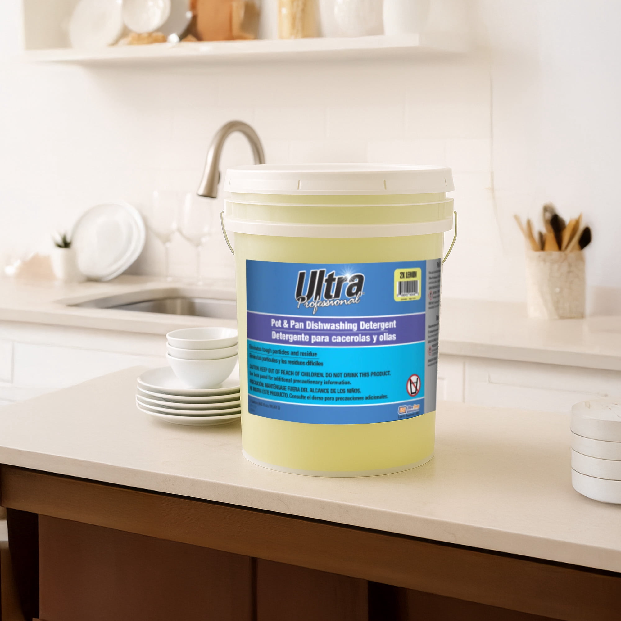 Ultra Professional™ 5 Gal Pot & Pan Dishwashing Detergent, Lemon Scent, Yellow