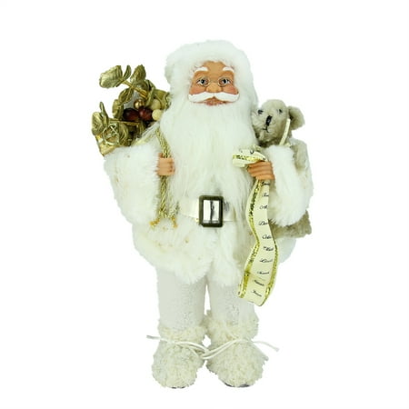 12" White and Gold Nordic Santa Claus Christmas Tabletop Figurine