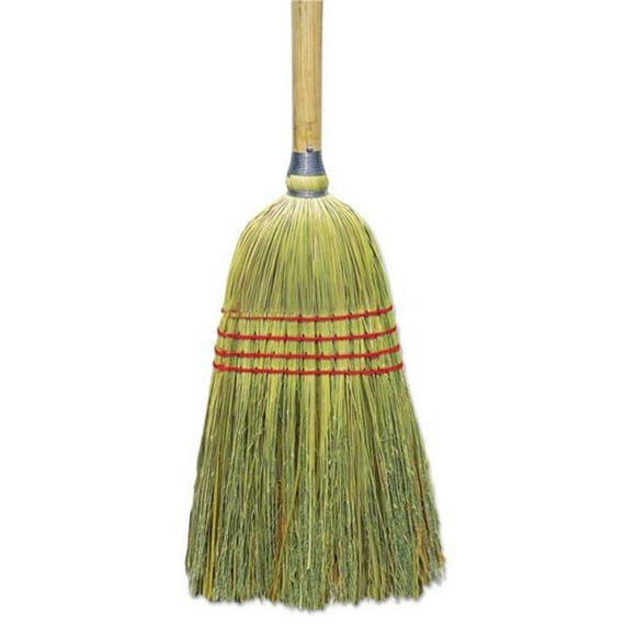 Boardwalk BWKBR10012 Upright Corn & Fiber Broom with Lacquered Wood Handle&#44; Natural - 6 Per Carton
