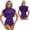 Purple, variant on Kaerm Womens Mock Neck Ballet Dance Bodysuit Leotard Butterfly Short Sleeve Dance Leotard for Ballet Black 3XL