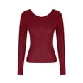 thumbnail image 5 of Fesfesfes Gym Tops Women's Hollowed Out Backless Top Tight Long Sleeve Crop Half High Neck Solid Color Teen Girls Tops L(US:8), 5 of 8