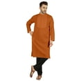 thumbnail image 1 of Atasi Indian Solid Kurta Pajama Set For MensMandarin Collar Casual Long-Wear Kurta, 1 of 7
