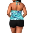 thumbnail image 7 of Women's Tankini Swimsuit V Neck Loose Flowy Top with Boyshorts High Waisted Lightweight Casual Beach Bathing Suit Adjustable, 7 of 7