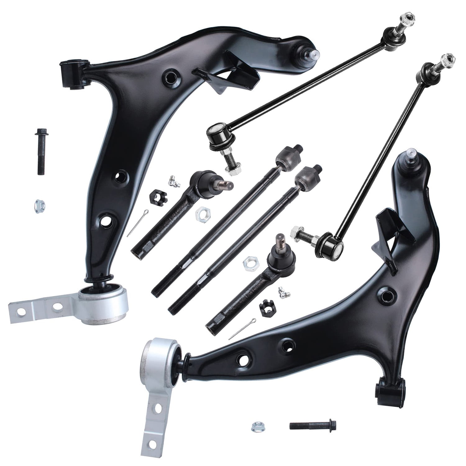 Detroit Axle New 8Piece Front Suspension Kit (2) Front Lower
