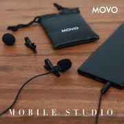 Movo Photo PM10 Omnidirectional Deluxe Lavalier Microphone with 3.5mm Jack for Smartphones, Black