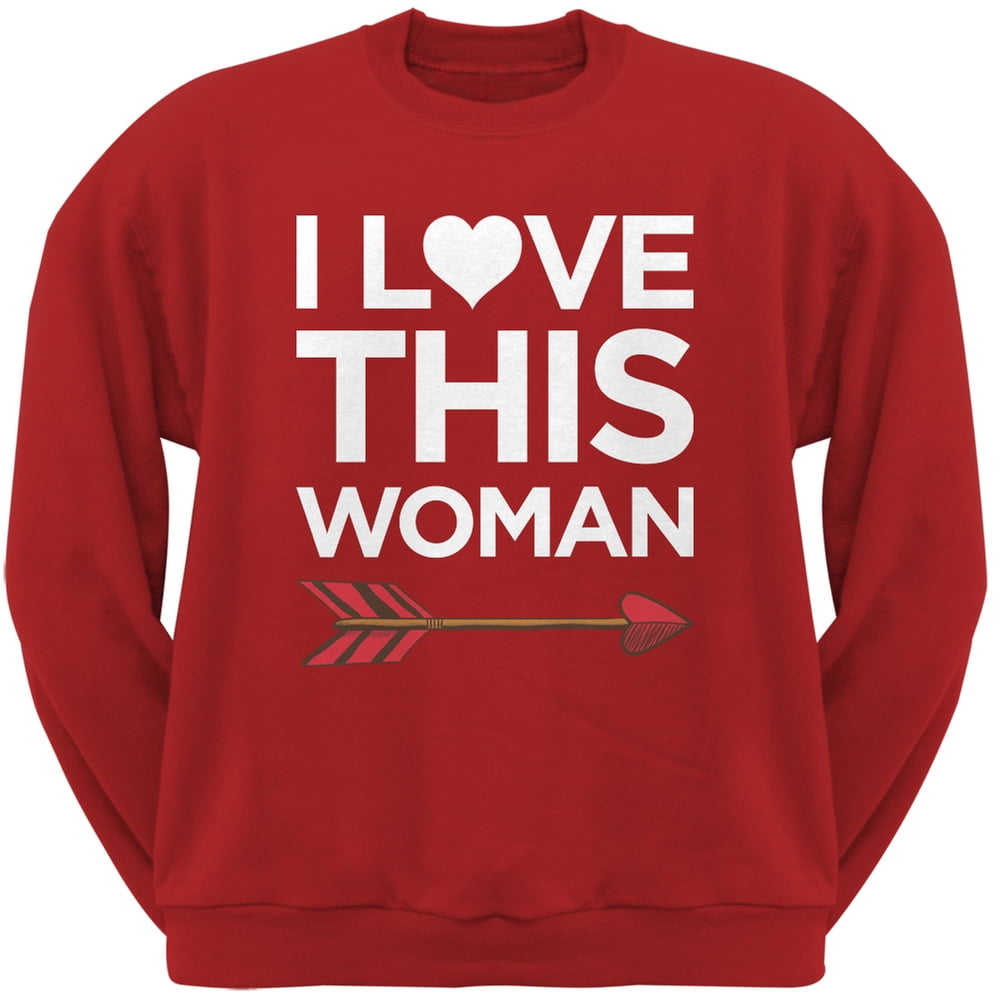Old Glory Ew Candy Heart Grey Adult Crew Neck Sweatshirt