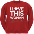 thumbnail image 1 of I Love This Woman Red Adult Crew Neck Sweatshirt, 1 of 1