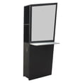 thumbnail image 3 of Berkeley ZOE Single Sided Styling Station, Trapezoid Shape Tall Beauty Salon Hair Styling Station Mirror with Side Shelves Storage Cabinet, Modern Black, 3 of 7