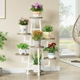 thumbnail image 2 of Tribesigns 7 Tier Plant Stand Indoor, Tall Plant Shelf for Multiple Plants, Wooden Corner Plant Pots Holder Rack Flower Stand Shelf Planter Organizer for Living Room Balcony Garden, Beige Brown, 2 of 8