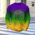 thumbnail image 5 of Ceisia Men's Mardi Gras Gradient Waffle-Knit Sweatshirt | Relaxed Spring/Summer Casual Top Gift, 5 of 5
