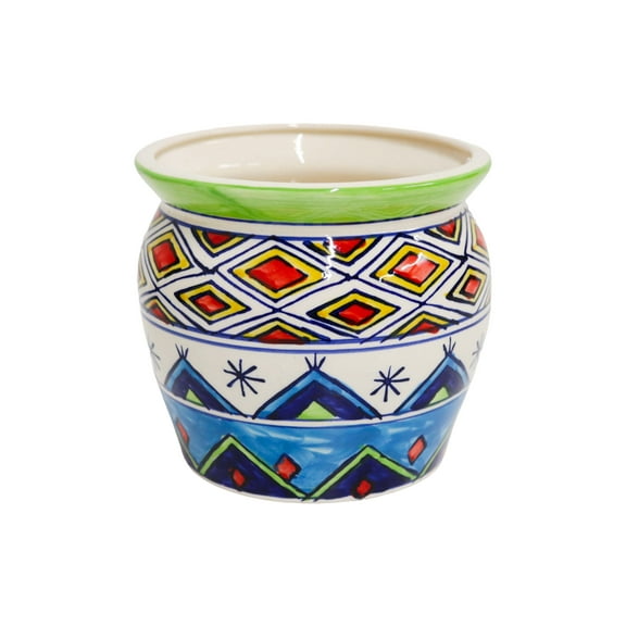 Home&Manor Ceramic Medium Planter Multicolor