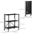 thumbnail image 3 of HOMCOM 3 Tier Utility Cart Kitchen Rolling Cart with Lockable Wheels Black, 3 of 10