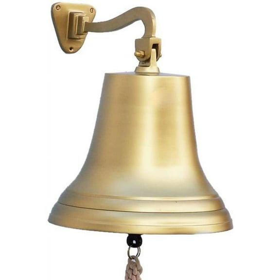 Hampton Nautical 3xglass-101 Antique Brass Hanging Ship's 18" Bell-Nautical Decor, 18 inch
