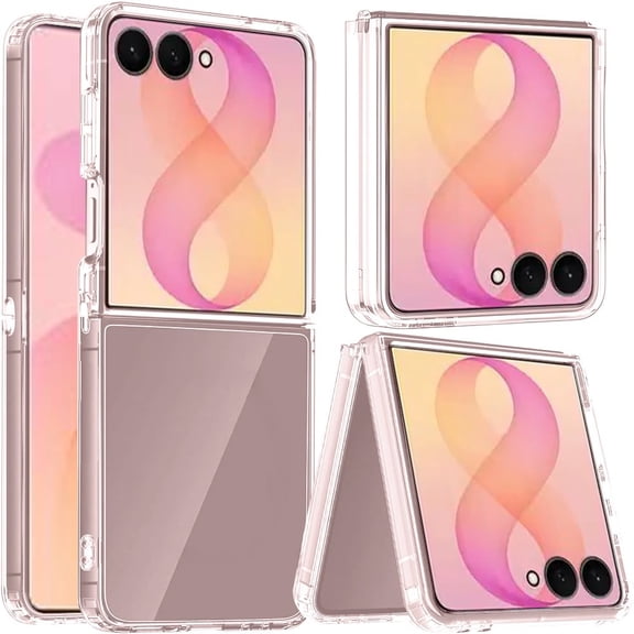 For Samsung Z Flip 8 Clear Transparent Hybrid Case Cover - Clear PC Clear TPU
