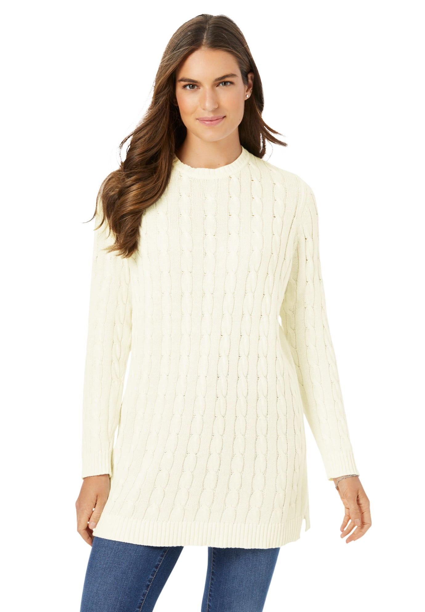 women's plus size cable knit sweater