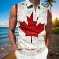 thumbnail image 2 of Camisas de Suéter para Hombre, Moda Casual sin Mangas, Cremallera de Impresión Turndown Tanque Deportivo, 2 of 5