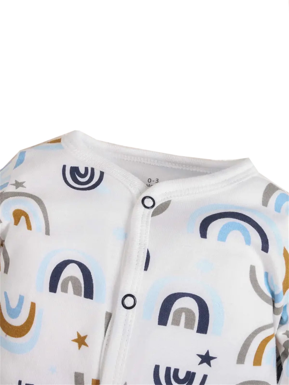 QEFJNO Newborn Baby Girls' 3-pack Sleep and Play Footies Pajamas One-Piece Sleeper Button Jumpsuit Cotton Rainbow PJs