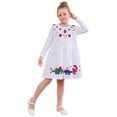 thumbnail image 4 of Vividxx Girls Dresses Floral Embroidery Long Sleeve Party Dress Elegant Ruffled Formal Gown Kids Clothes 6 Years, 4 of 7
