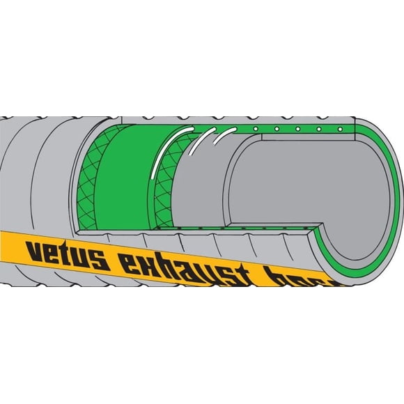 Vetus Tuyau d'Échappement Marin ARANG90 Diamètre Intérieur 3-1/2 Pouces x Diamètre Extérieur 3.86 Pouces; Rangée de 5.3 Pouces; Pression Maximale de 29 PSI; Caoutchouc EPDM