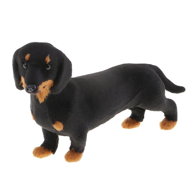 Mini Plastic Dog Sculpture Standing Dachshund Statues Model Crafts Home Decor