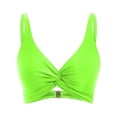 thumbnail image 6 of Women Swimwear Top Sleeveless Bikini Solid Color Criss-Cross Tank Top Swim Top Only Crop Top Green,Xl, 6 of 7