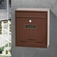 thumbnail image 2 of GUOOL Wall Mount Mailbox Lockable Drop Box Rainproof Mail Box for door Gate Brown, 2 of 8