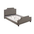 thumbnail image 3 of Beautiful Brown Polyfiber Tufted Cal king Size Bed 3pc Set 2x Nightstands Modern Bedroom Furniture, 3 of 9